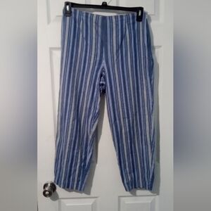 Talbots Blue and White Striped Capris